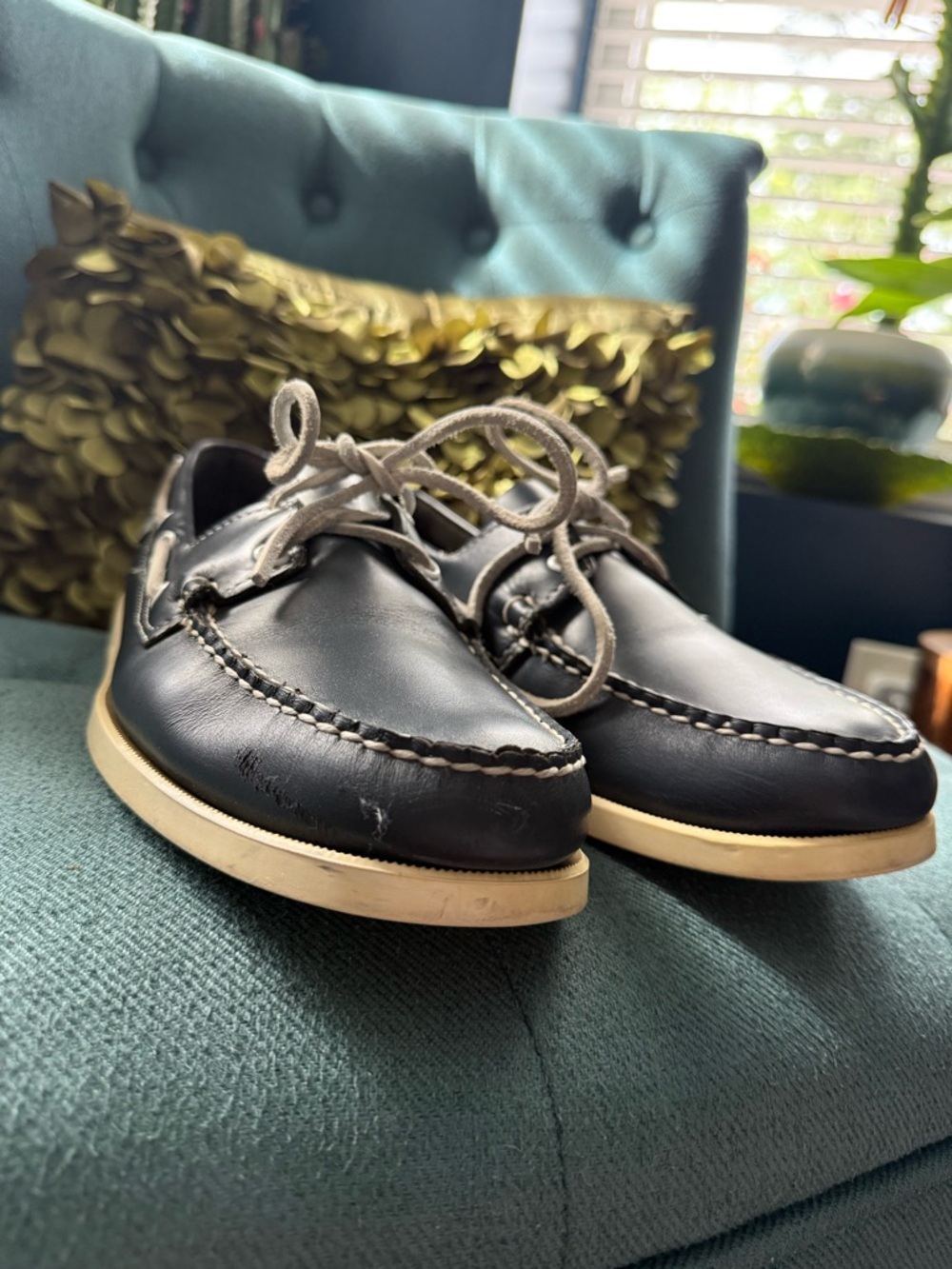 Sebago Docksides Navy Leather View 3